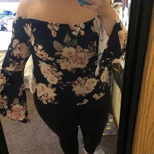 NWOT off the shoulder floral top